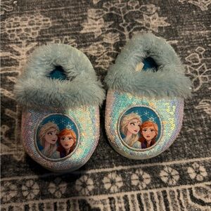 Disney Frozen Sparkly Blue Slippers
